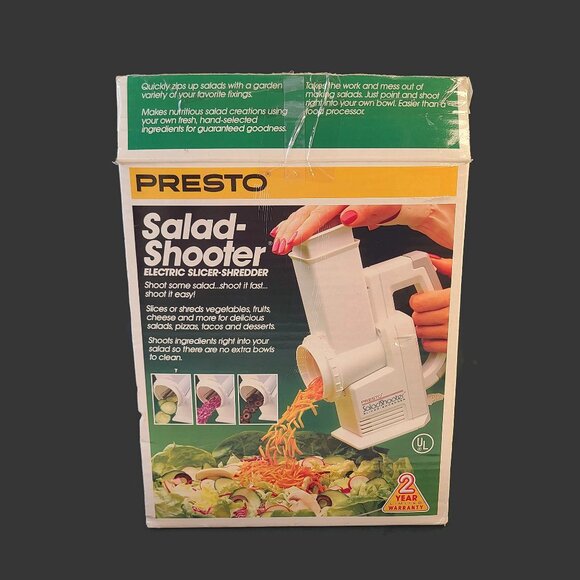 Vintage Presto Electric Salad Shooter #02910 Slicer Shredder Vegetables Cheese - Picture 9 of 12